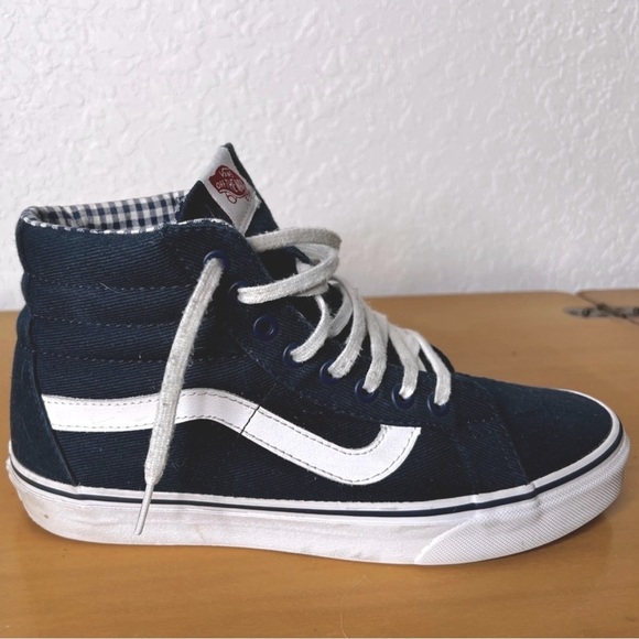 Van’s Sk8-Hi Shoes - Navy plaid - Men’s 8.5/ Women’s 10 - Picture 8 of 9